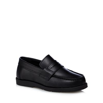 Debenhams Boys' black leather school shoes